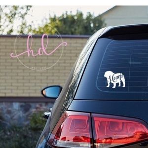 Custom bulldog car window decal/sticker -5 choices!